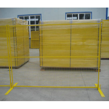 ПВХ покрытием временный забор с 75X100mm отверстие сетки и желтый цвет для Канады